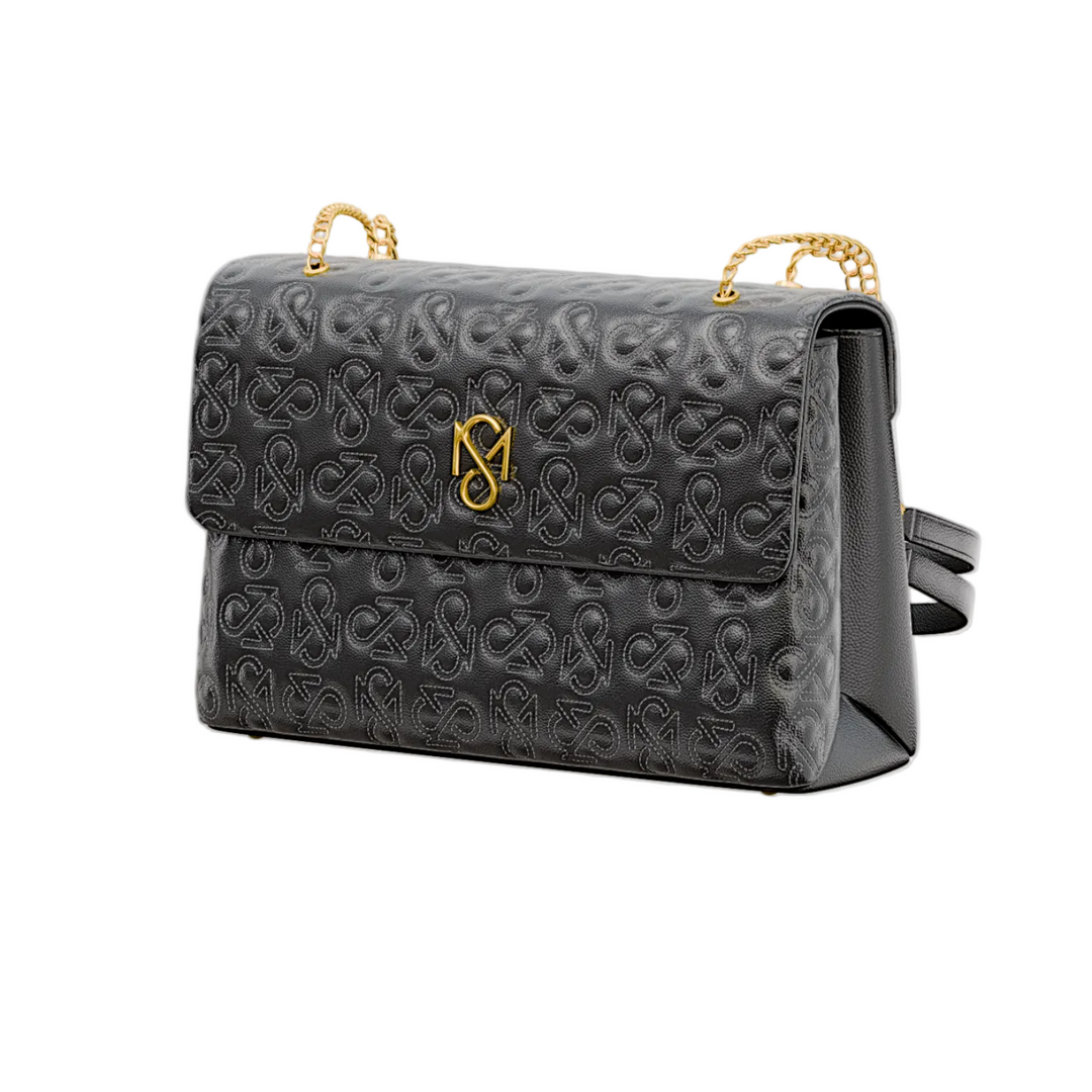 Signature Luxe Flap Mini – Black/Gold