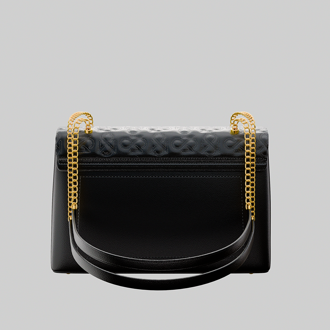 Signature Luxe Flap Medium – Black/Gold