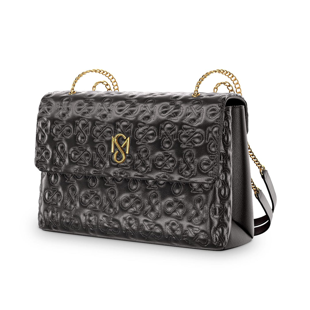 Signature Luxe Flap XL – Black/Gold