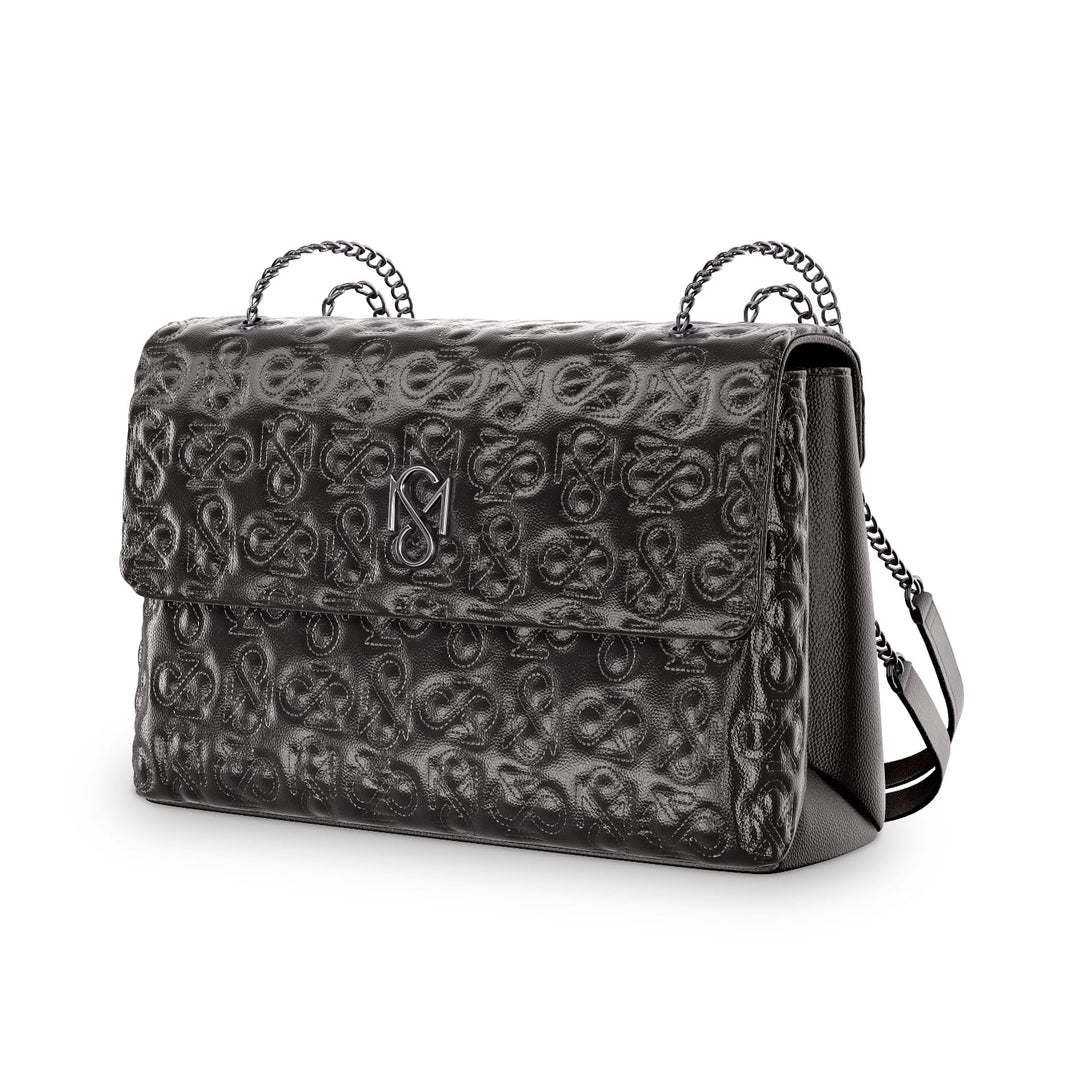 Signature Luxe Flap XL – Black/Gun Metal