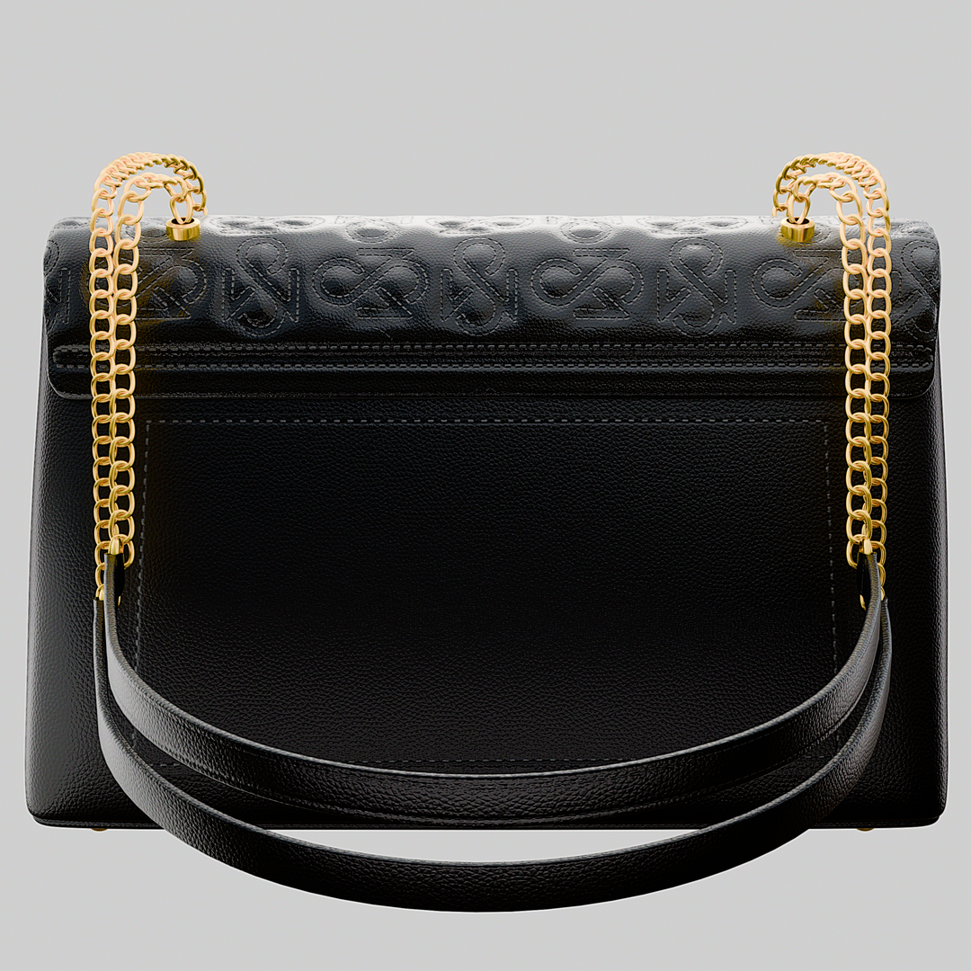 Signature Luxe Flap Large – Black/Gold