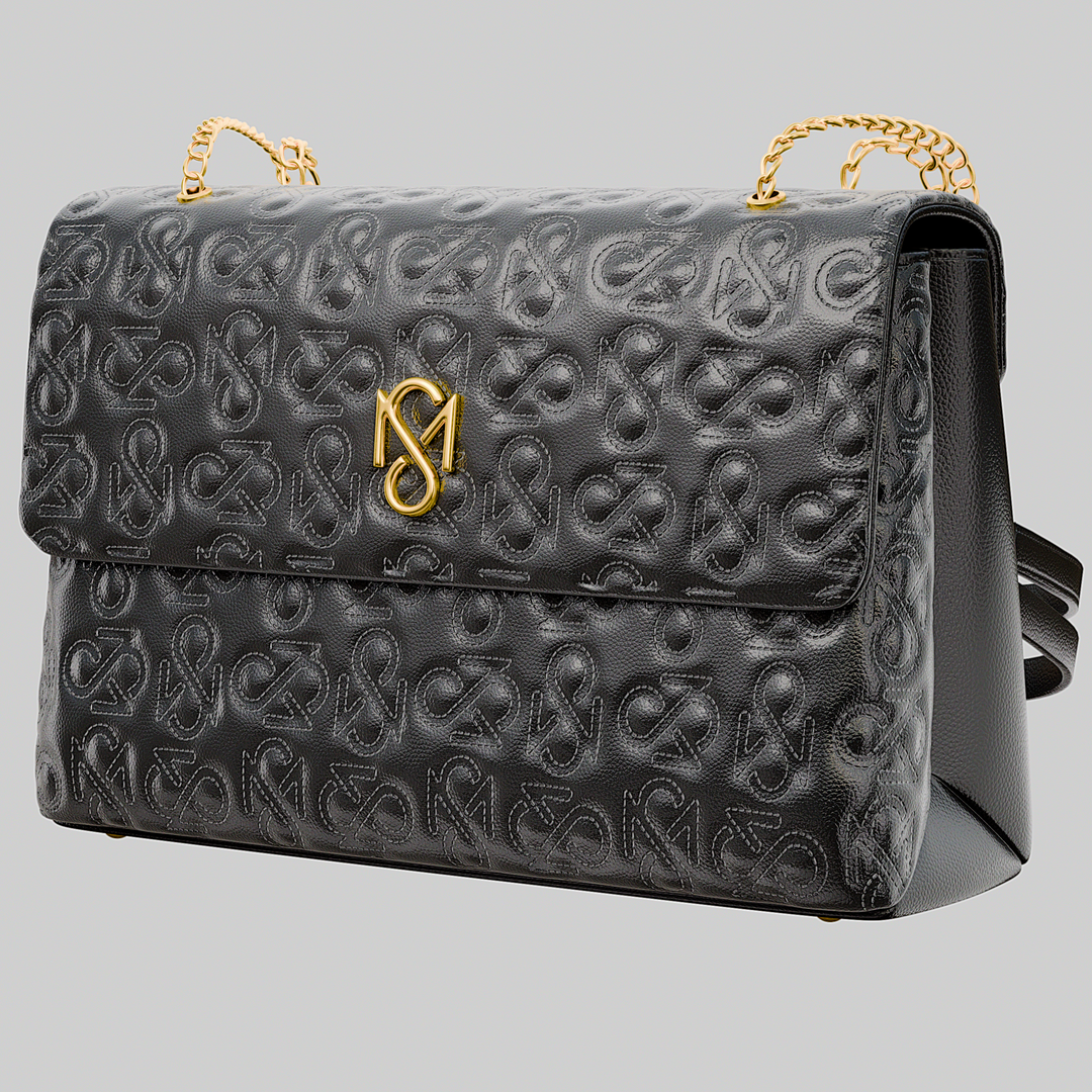 Signature Luxe Flap Large – Black/Gold
