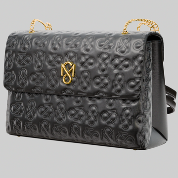 Signature Luxe Flap Large – Black/Gold