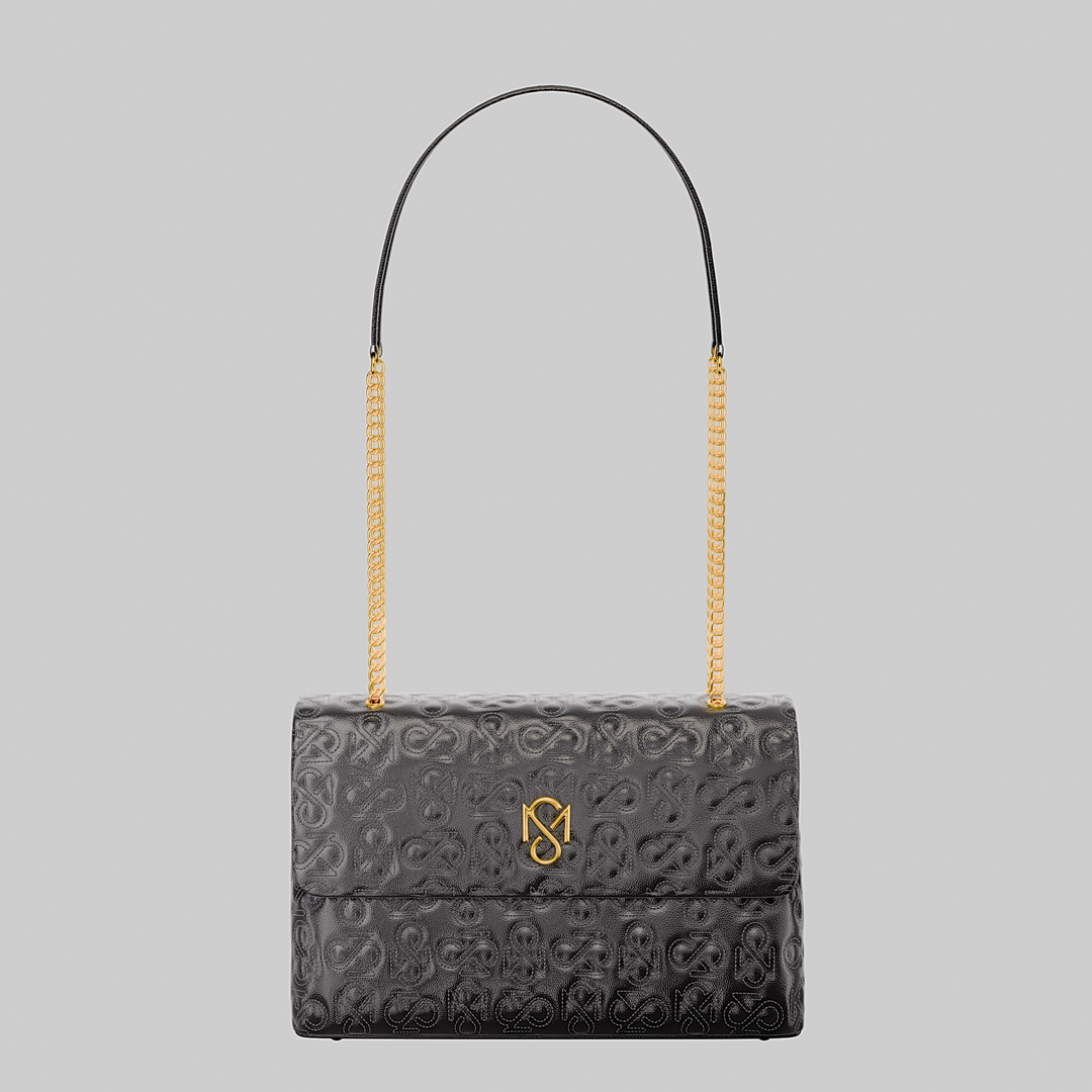 Signature Luxe Flap Large – Black/Gold