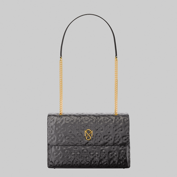 Signature Luxe Flap Large – Black/Gold