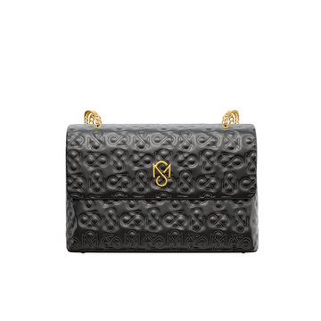 Signature Luxe Flap Medium – Black/Gold