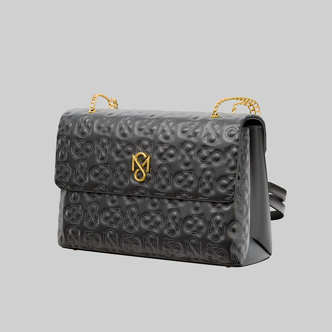Signature Luxe Flap Medium – Black/Gold