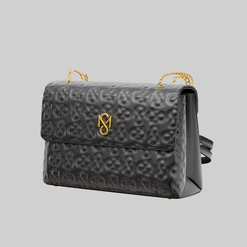 Signature Luxe Flap Medium – Black/Gold
