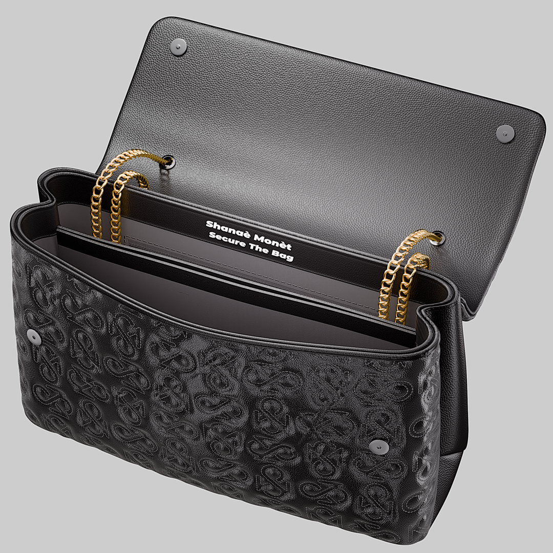 Signature Luxe Flap Large – Black/Gold